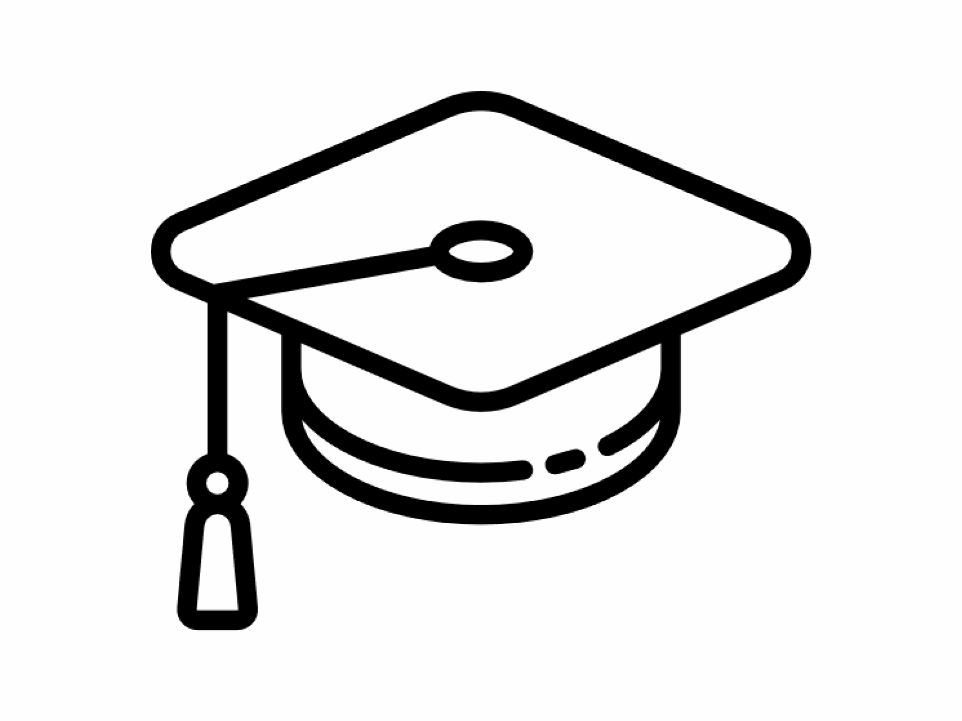 Pictogramme de chapeau de diplomé 