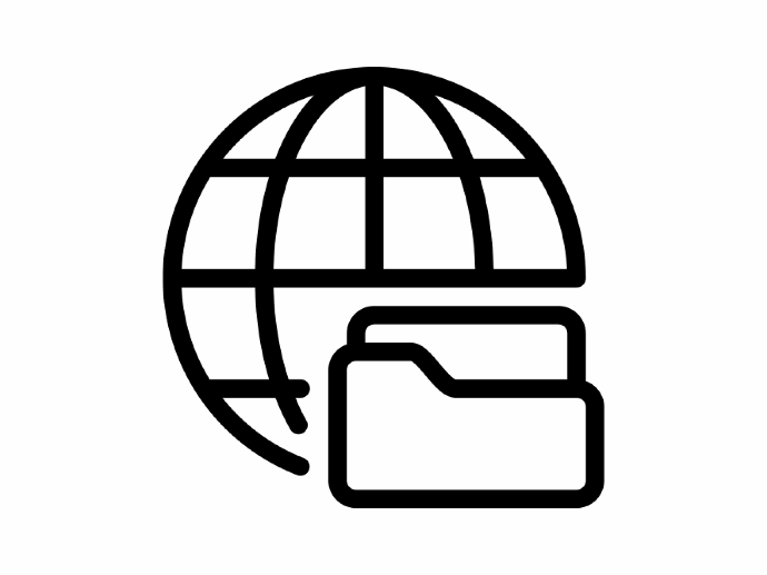 Pictogramme de planète et de dossier